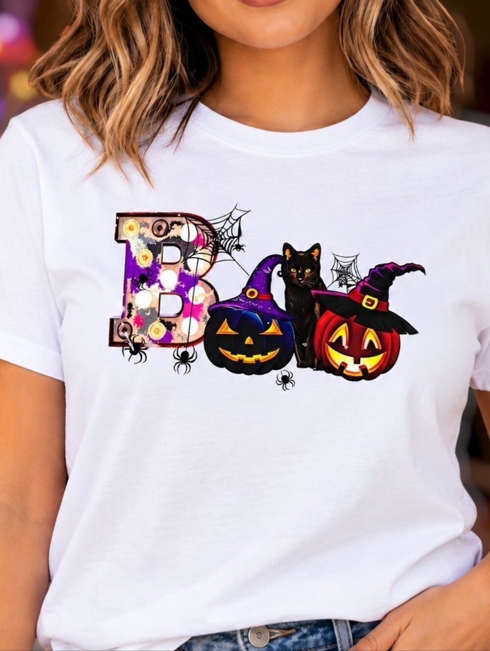 Halloween Boo Graphic Short Sleeve Tee